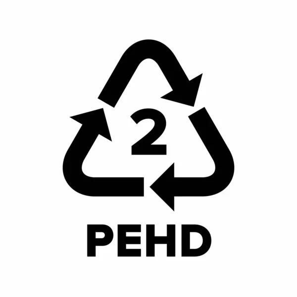 Paketleme için plastik geri dönüşüm kodu (PEHD, HDPE, PE). Vektör işareti.