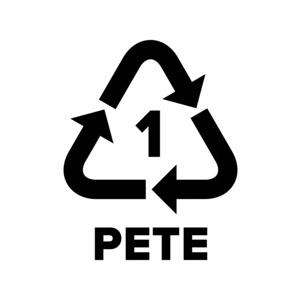 Paketleme Için Plastik Geri Dönüşüm Kodu Pet Pete Vektör Işareti — Stok Vektör