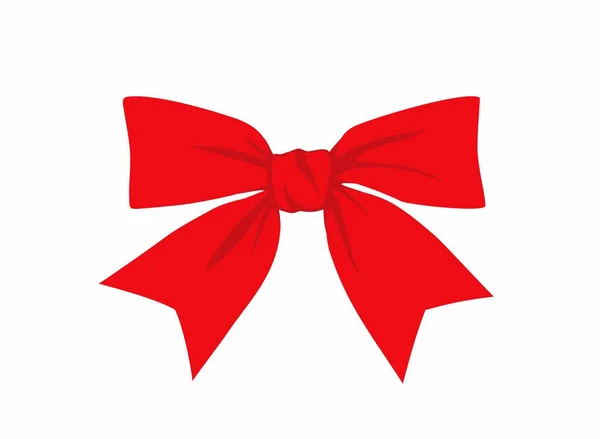 Hediye ya da doğum günü hediyesi olarak kırmızı fiyonk. Yeni yıl ya da Noel için kartpostallar için dekor. Vektör illüstrasyonu.