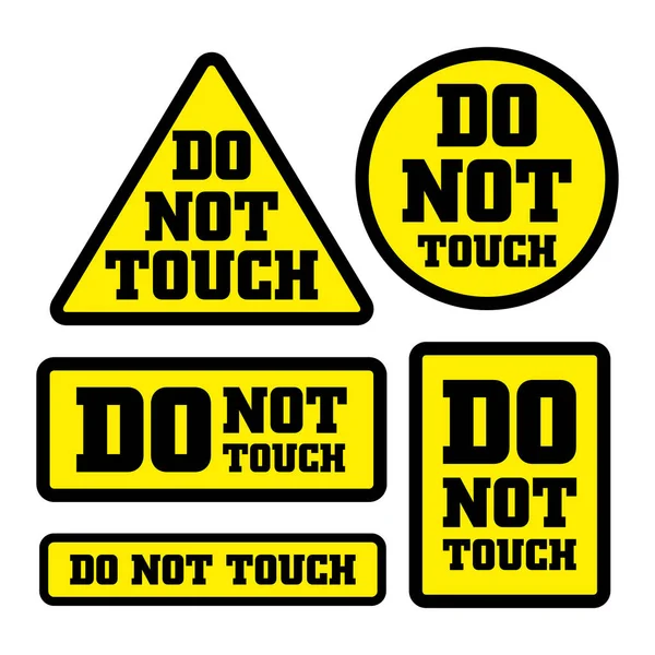 Touchez Pas Vos Mains Plaque Avec Texte Touchez Pas Panneau — Image vectorielle