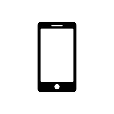 Cep telefonu simgesi. Basit düz sembol. Akıllı telefonun izole edilmiş vektör görüntüsü. Telefon pictogramı.