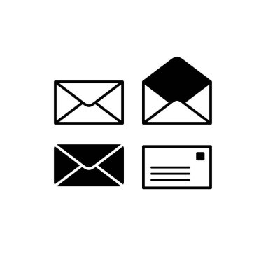 Posta Simgesi. Zarf işareti. Vector pictogram sms. Mektup, zarf, mesaj iletisi gönder.