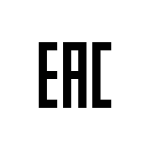 Eac Jel Eurázsiai Megfelelőségi Jel Elszigetelt Vektor Szimbólum Tanúsítási Jel — Stock Vector