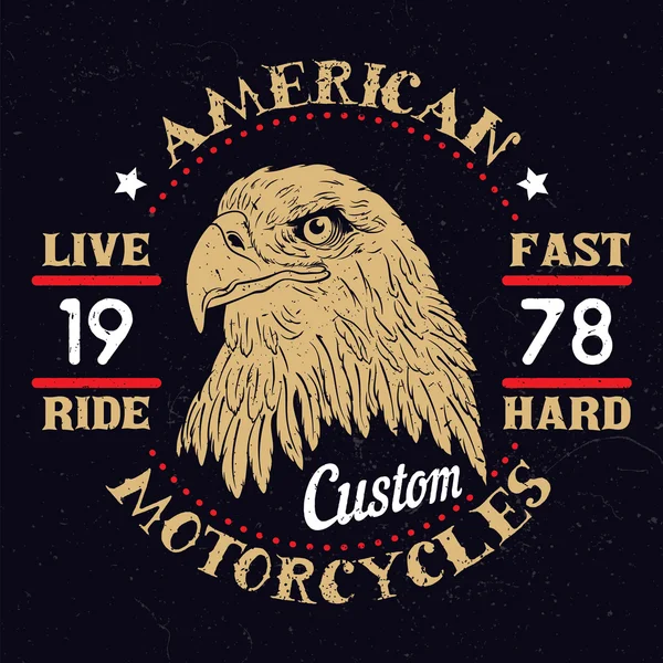 American Eagle motorfiets embleem. — Stockvector