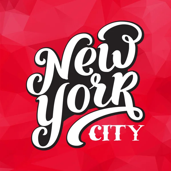New York city tipografi fırça kalem tasarım. — Stok Vektör