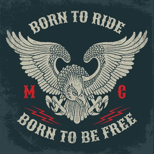Emblème du club de moto . — Image vectorielle