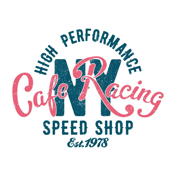 Cafe yarış hız Dükkanı tipografi. — Stok Vektör