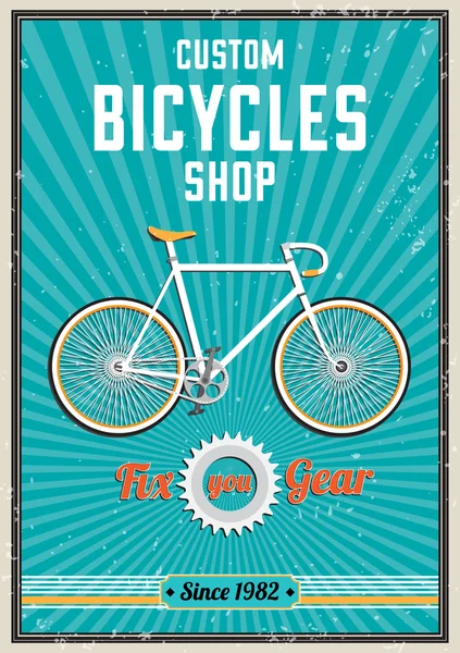 Conception d'affiches de vélo à engrenages fixes . — Image vectorielle