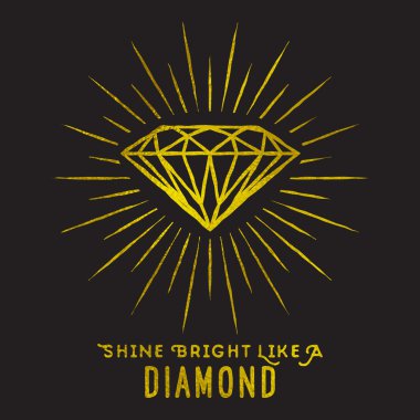 Hipster style of diamond shape on star light.