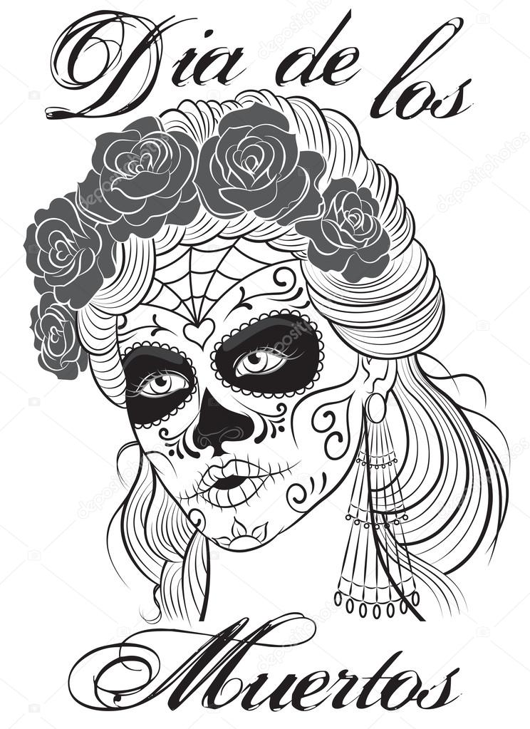Dia de los Muertos-Day of the Dead girl.