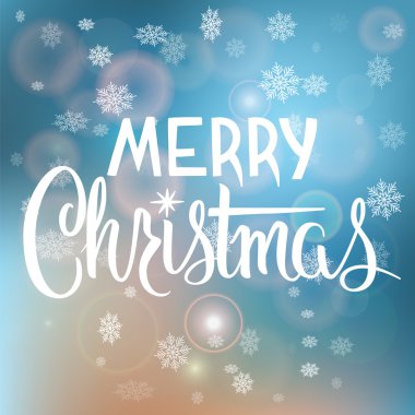 Neşeli Noel el yazısı metin arka plan bulanık üzerinde