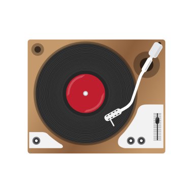 Pikap vinil kayıtla izole.