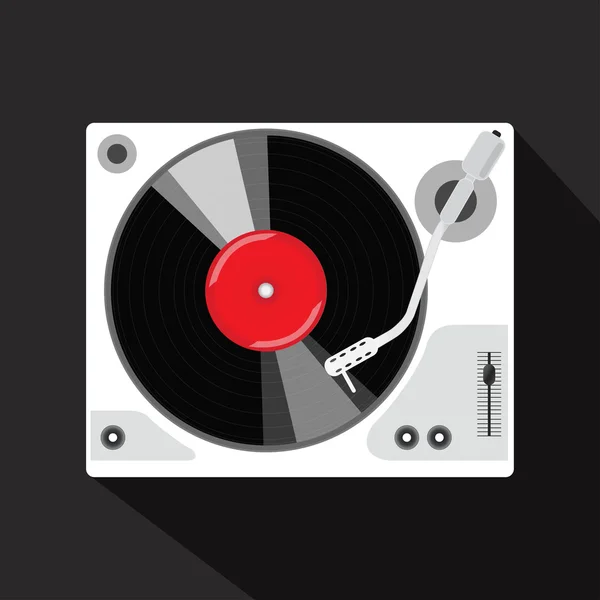 Grabador con disco de vinilo, aislado . — Vector de stock