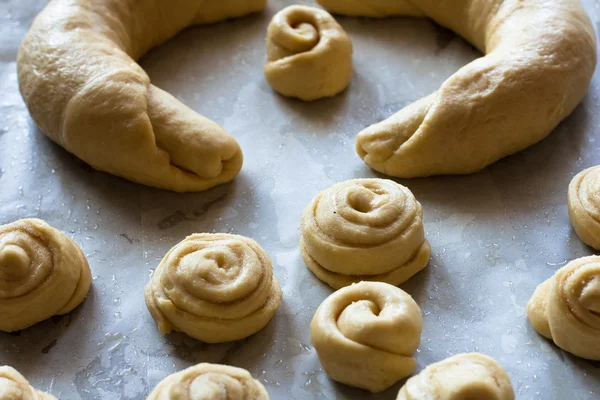 Ham fermantasyon önce buns hamur parçaları