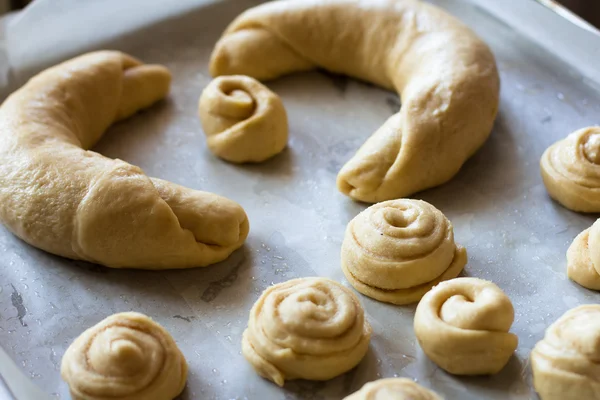 Ham fermantasyon önce buns hamur parçaları