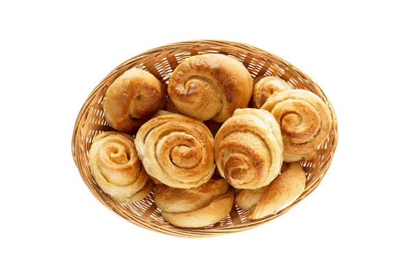 Fresh sweet pastries on white background, isolated — Stock Photo, Image