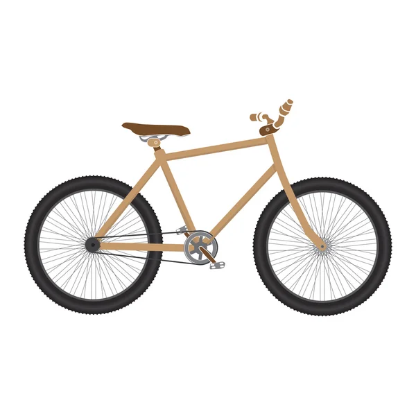 MTB Bicycle brown isolated. — Stock Vector