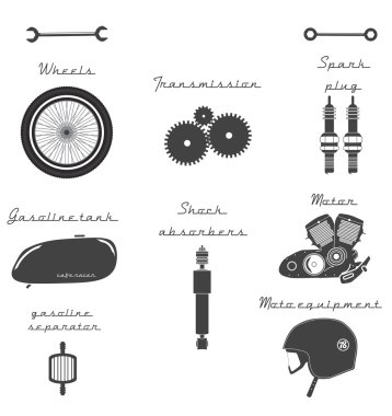 Büyük bisiklet için vintage Bölümleri kümesini.