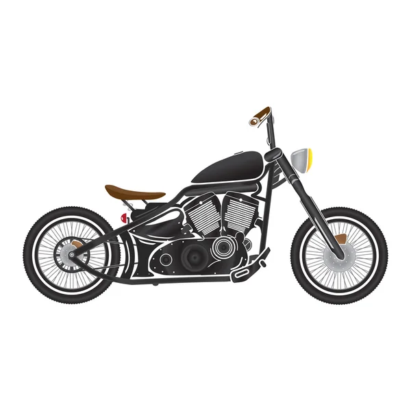 Eski vintage siyah bobber motor. kafe racer Tema