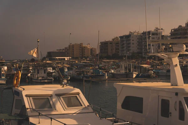 Porto Marítimo Chipre Pôr Sol — Fotografia de Stock