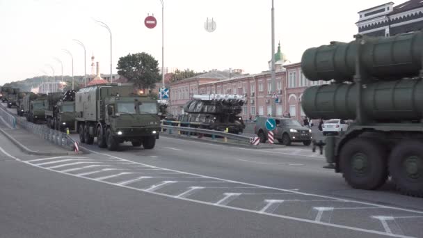 Kiev Ukraina Augusti 2021 Förberedelse Militär Markutrustning Inför Självständighetsdagen — Stockvideo