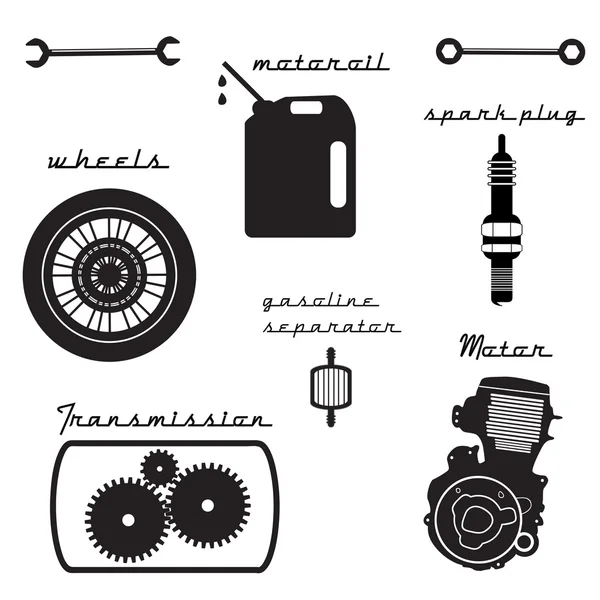 bisiklet için vintage parçalar kümesi. 