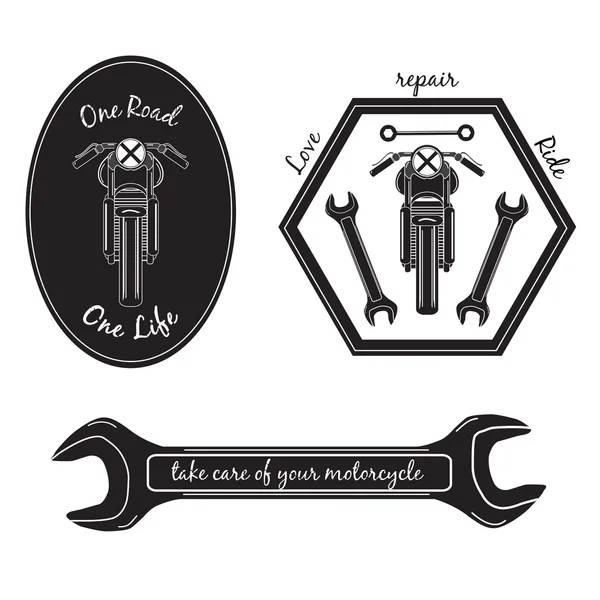 Conjunto de etiquetas de motocicleta vintage — Vector de stock