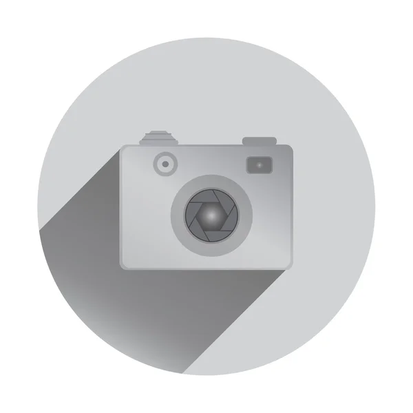Retro camera icon with shadows, flat design — Stockový vektor