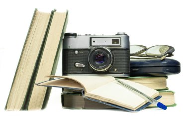 retro items on a white background