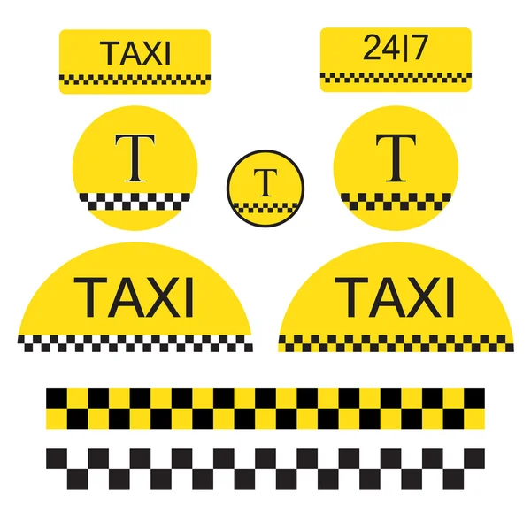 Set of Taxi objects and symbols