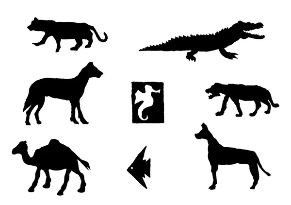 Set of different animals. vector illustration — Stock Vector