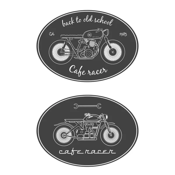 Set of vintage motorcycle labels. — Stock Vector