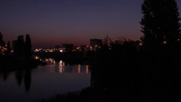 Timelapse. alba nella città di Kiev — Video Stock