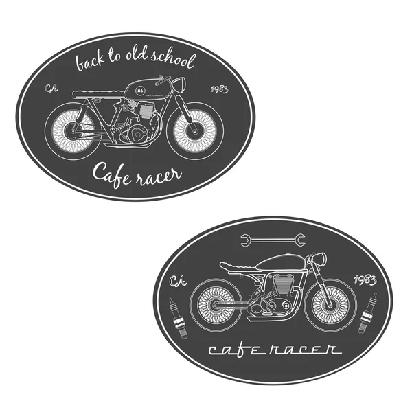 Set of vintage motorcycle labels — Stock Vector
