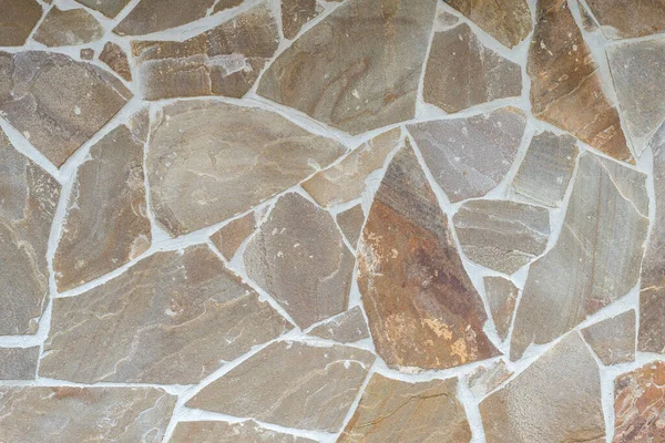 Losowy Rozmiar Kamieni Umieszczonych Ścianie Płytki Mozaikowe Kamieni — Zdjęcie stockowe