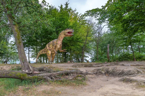 Lago Solina Polonia Agosto 2020 Escultura Dinosaurio Recreativo Hecho Fibra — Foto de Stock