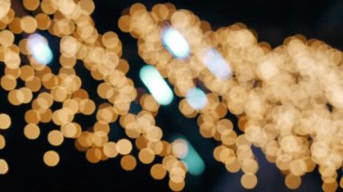Soyut bulanık Noel ışıkları Bokeh, Yeni Yıl arkaplanı.