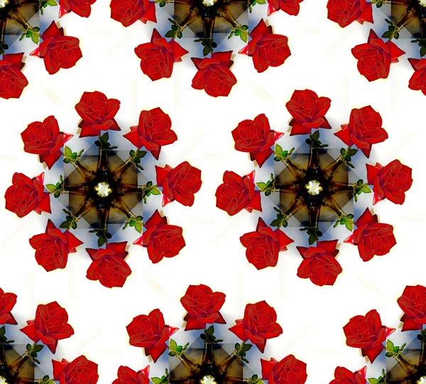 Απρόσκοπτη υπόβαθρο των τριαντάφυλλων σε ένα βάζο. Κυκλικό μοτίβο — Φωτογραφία Αρχείου