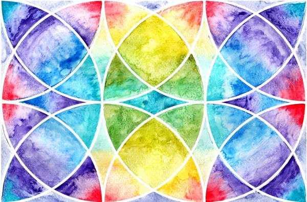 Geometric abstraction watercolor. Sacred geometry — Stock Photo, Image