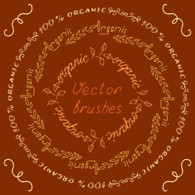 Vektör fırça - organik. Karanlık pişmiş toprak zemin üzerine