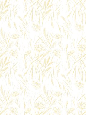 Vahşi otlar kusursuz desen. Çimen siluetleri, mısır gevreği bitkileri