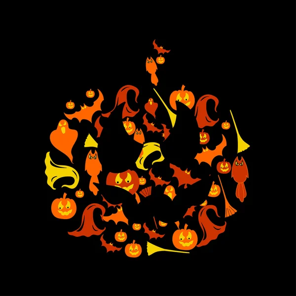 Halloween Icon Set Vektor — Stockvektor