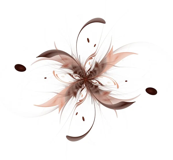 Abstraktní fraktální květ stuhy béžová — Stock fotografie