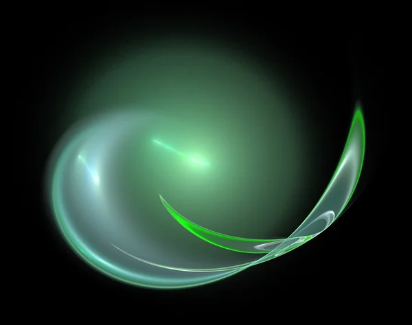 Abstract fractal detail. Green blur bowl. Wave petal arc. — Stock Photo, Image