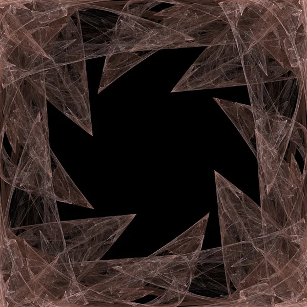 Абстрактна фрактальна похмура рамка на чорному тлі — стокове фото