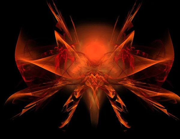 Abstract fractal orange symmetrical shape. — Stock Photo, Image