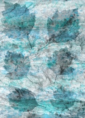 Suluboya arka plan ve şube bitki. Karışık teknik