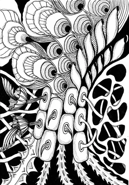 Zentangle - медитативный рисунок — стоковое фото
