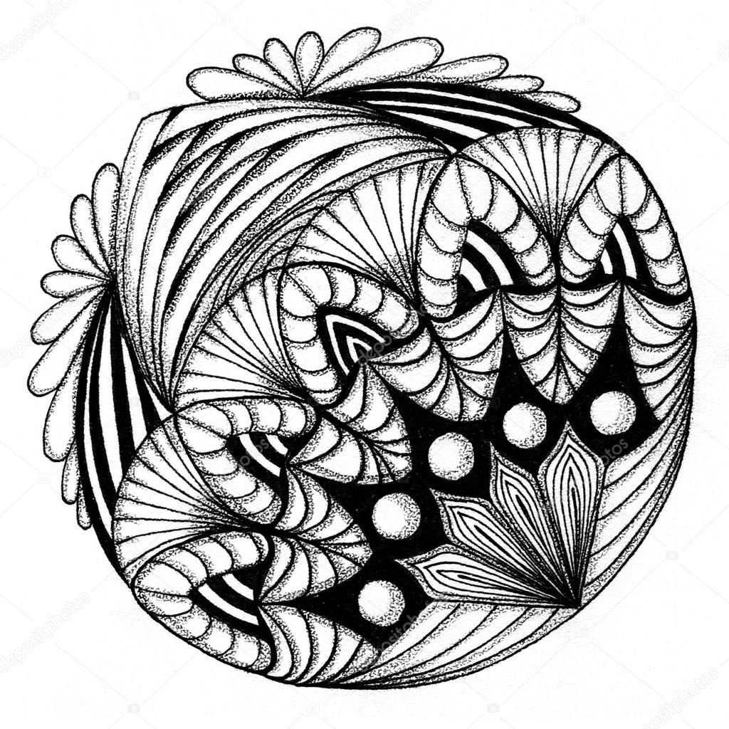 Zendala - mandala of zentangle — Stock Photo © Julia_Faranchuk #90372824