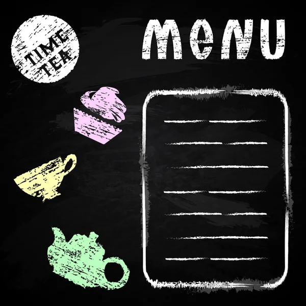 粉笔与黑板。咖啡馆的菜单 — 图库矢量图片